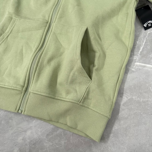 Women’s Billabong Rhodes Full Zip Hoodie Jacket Pockets Sage Green Size Small - Picture 7 of 16
